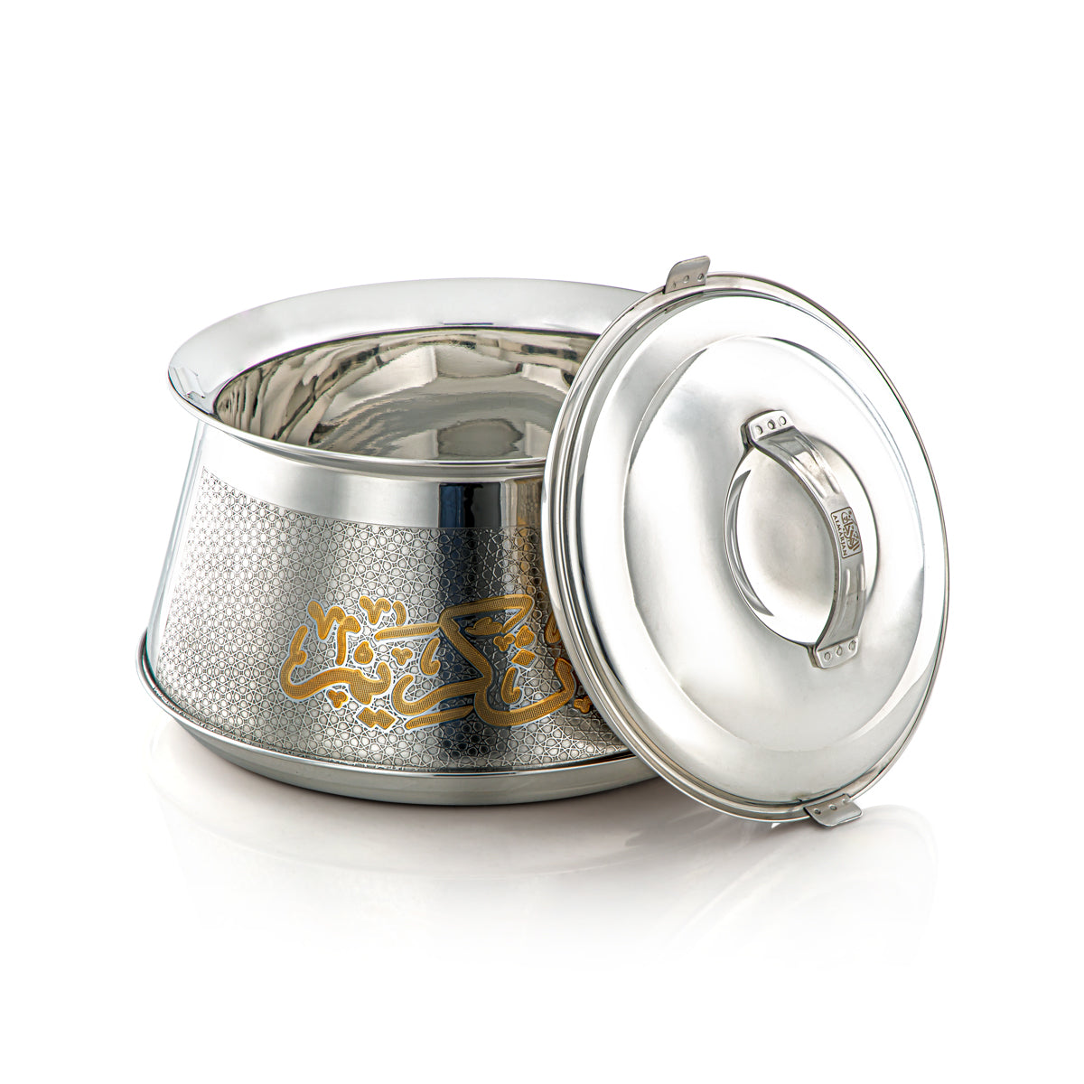 Almarjan 26 CM Harisa Collection Stainless Steel Hot Pot Silver & Gold - H23EPG25