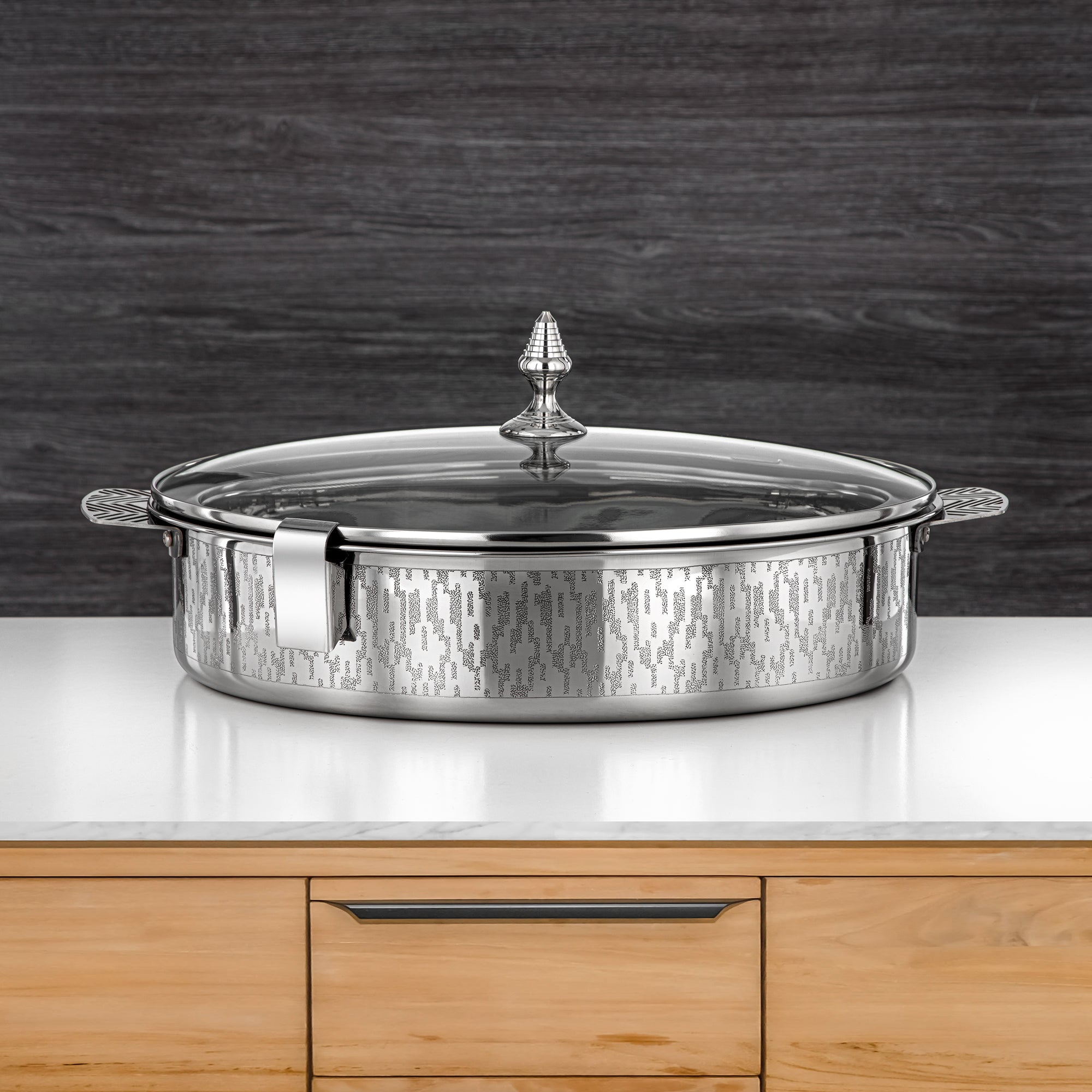 Almarjan Mandi Collection Hot Pot 40cm Silver