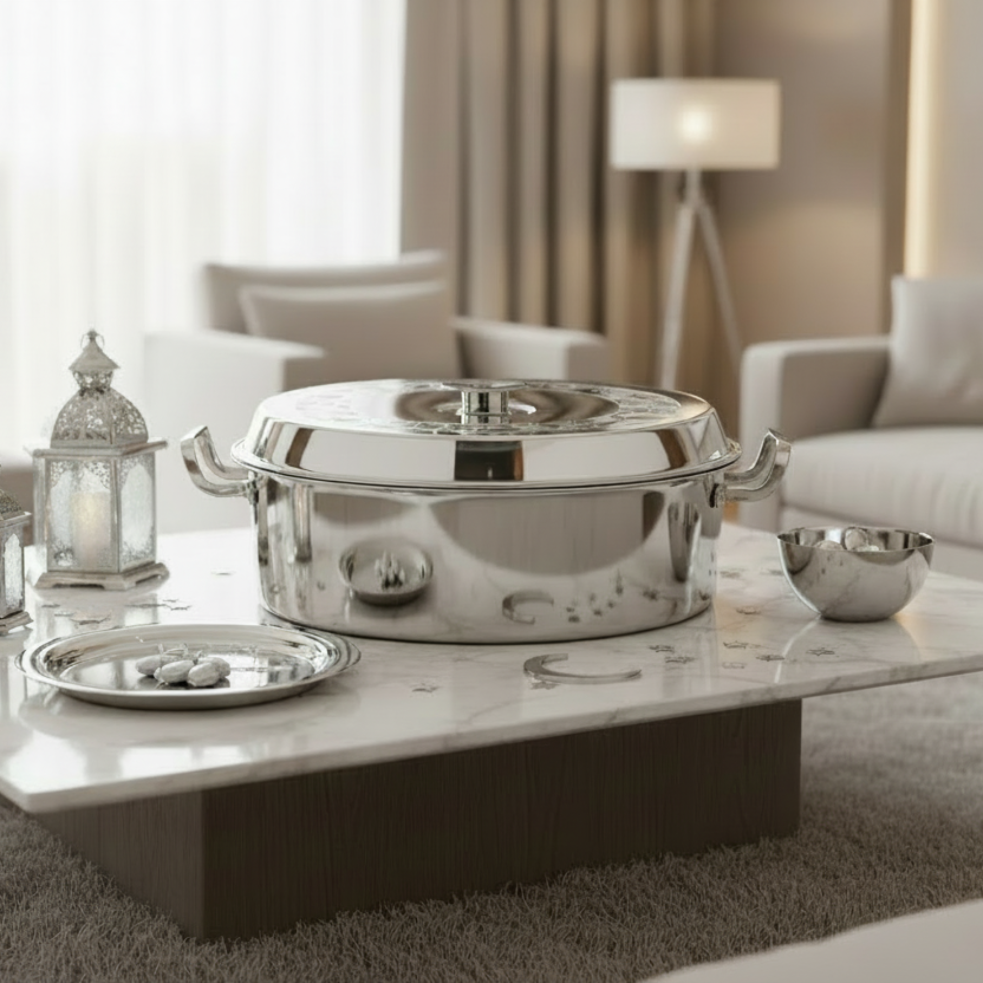 Almarjan Badr Hot Pot 35cm Silver