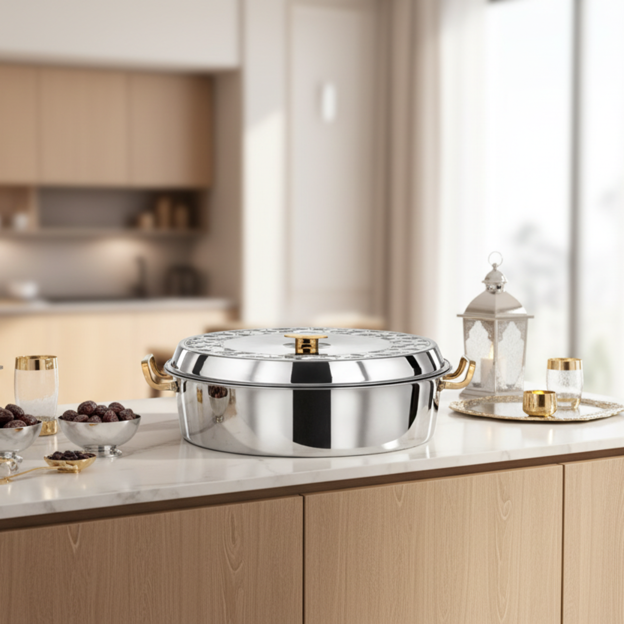 المرجان بدر حرارات 40 سم فضي وذهبي