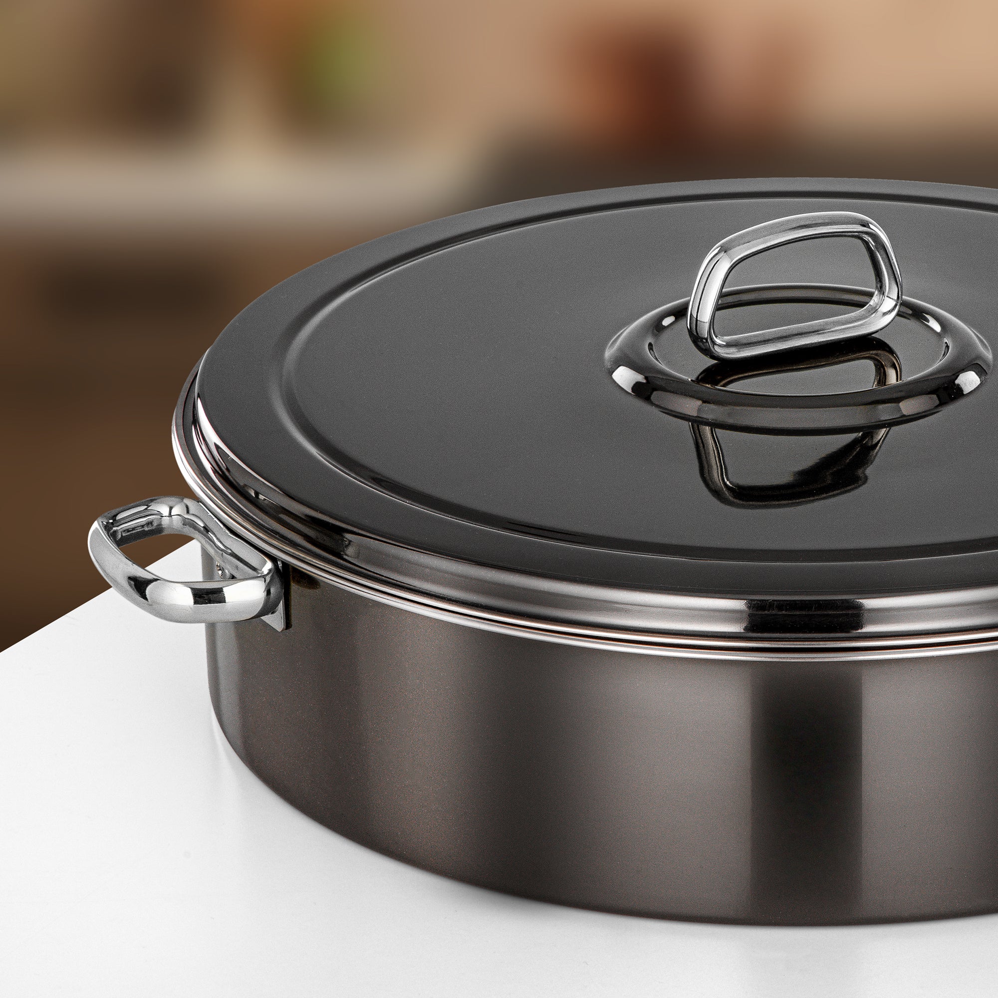 المرجان ديانا حرارات 40 سم لون أسود معدني فضي ستانلس ستيل معزول 8.5 لتر غطاء ضغط STS0293782