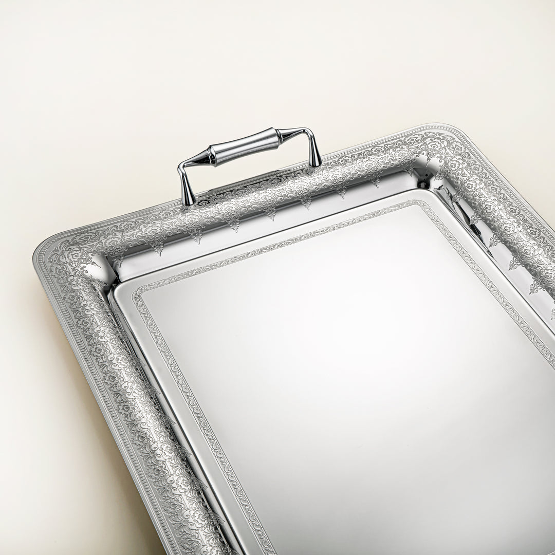 Almarjan 57 CM Teresa Collection Stainless Steel Serving Tray Silver - STS2051229