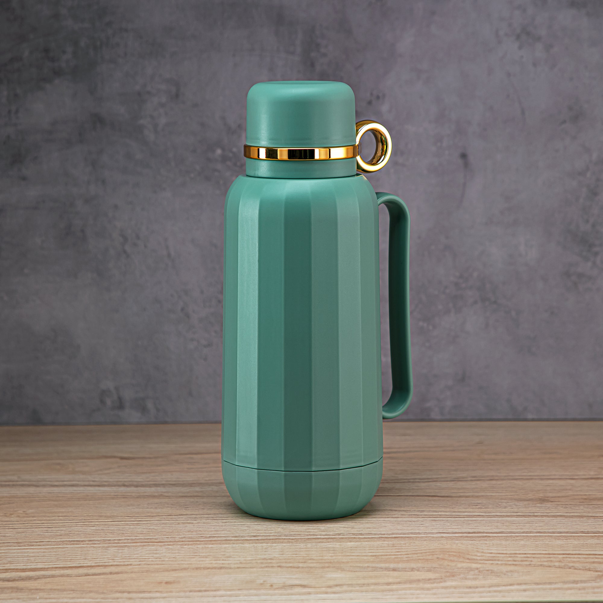 Almarjan 1 Liter Vacuum Flask Green & Gold - GT101 MMGG