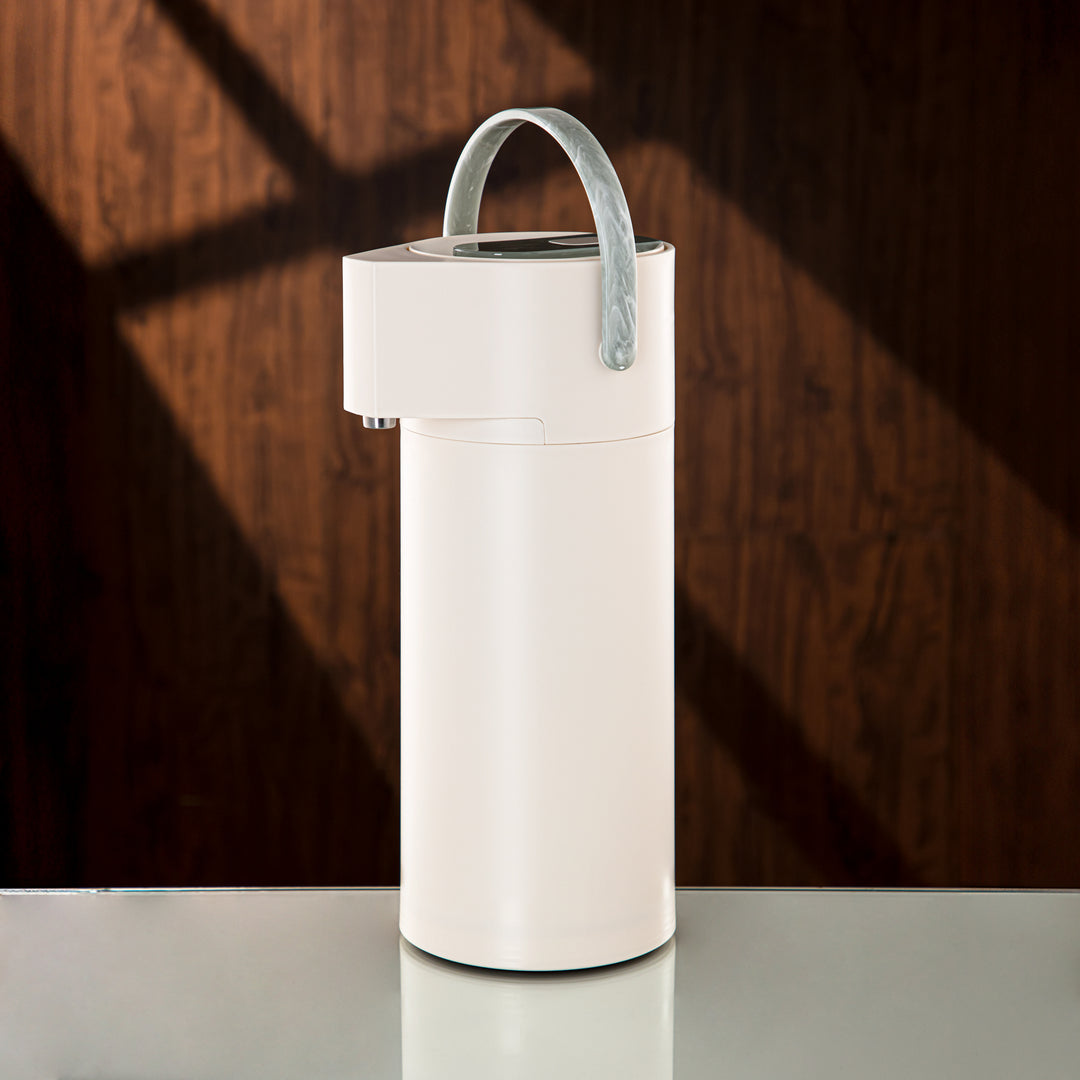 Almarjan 1.9 Liter Pump Vacuum Flask Ivory & Grey - UKM25-190 IV/PIV