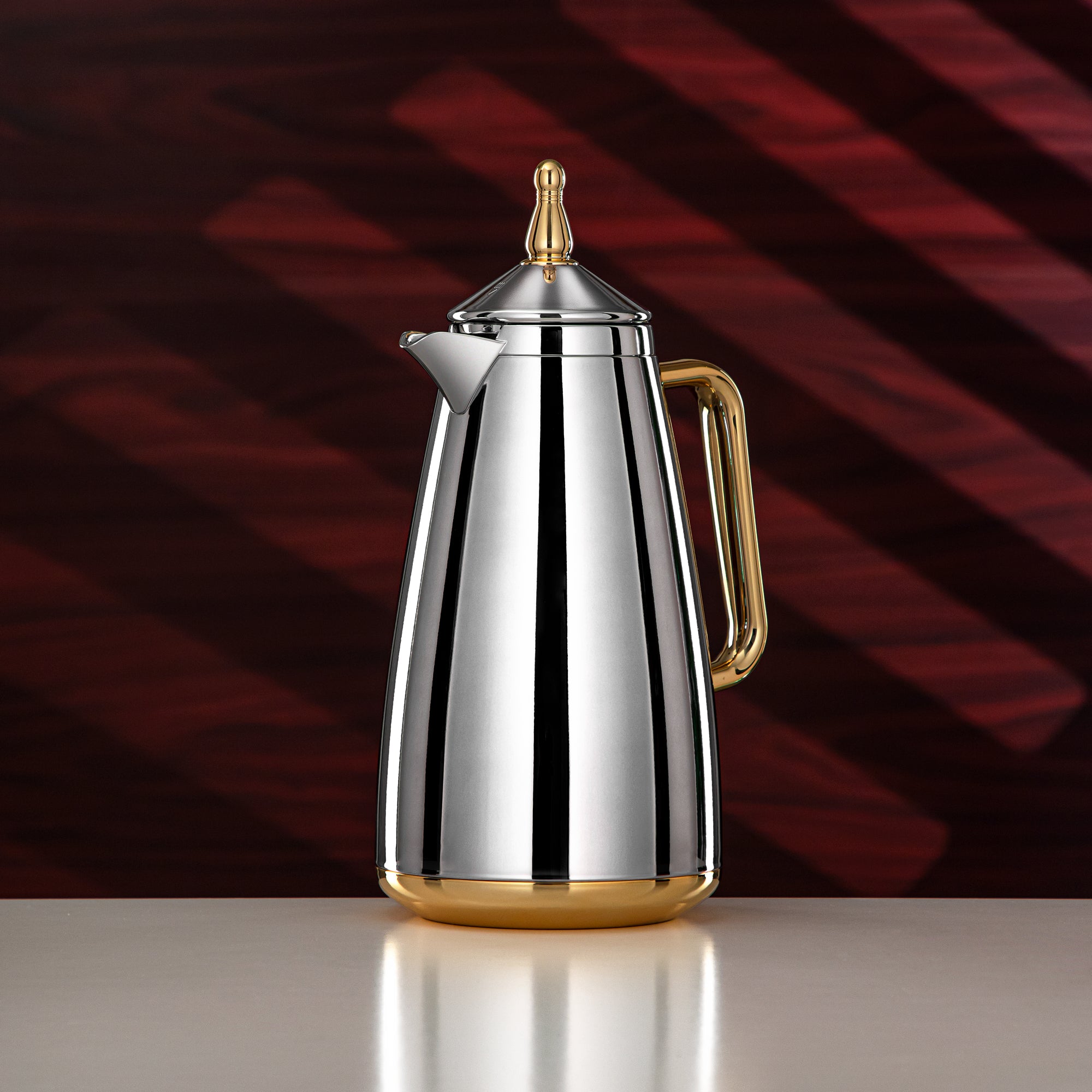 Almarjan Vacuum Flask Set 1L + 1L Silver & Gold