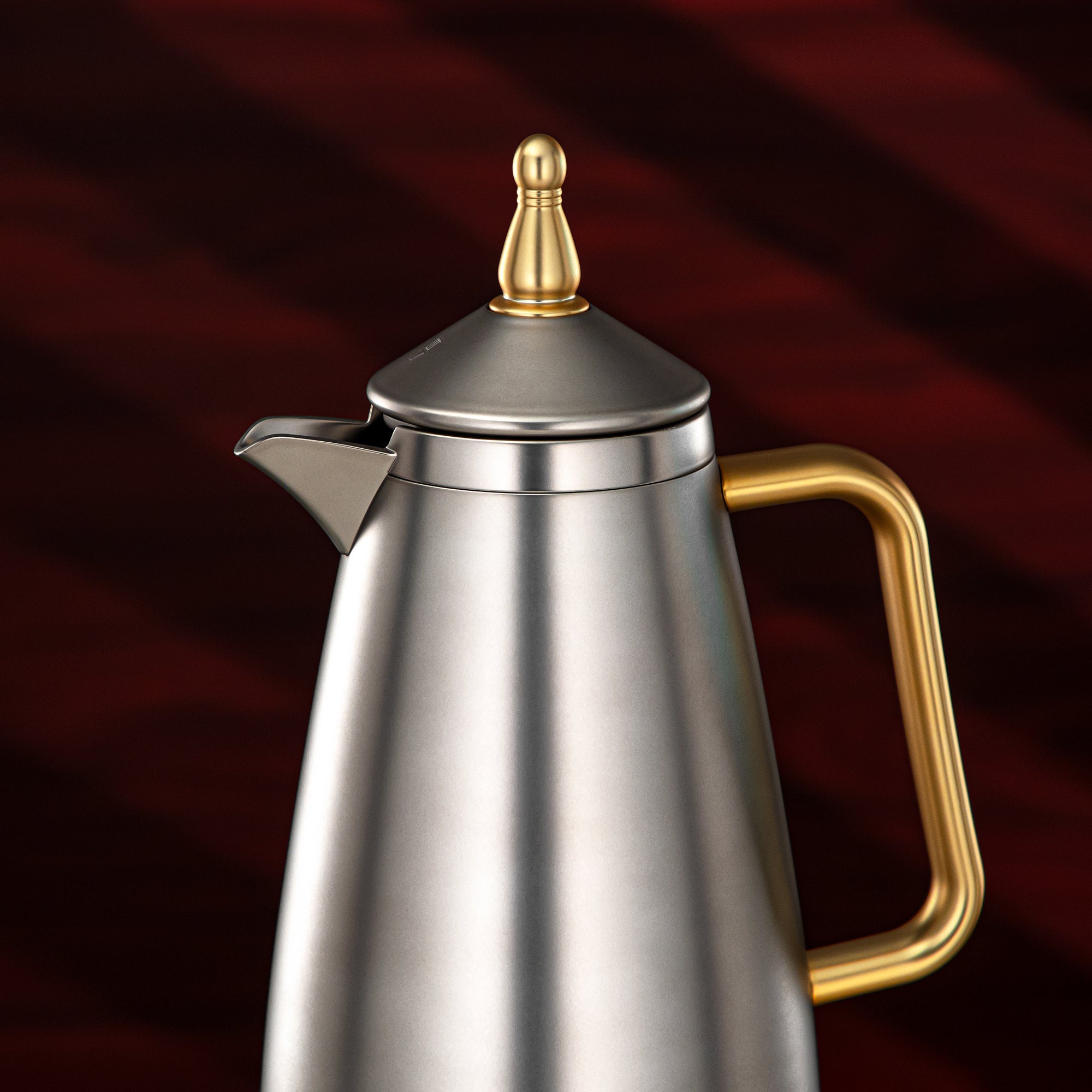 Almarjan Vacuum Flask Set 1L + 1L Matte Silver & Gold