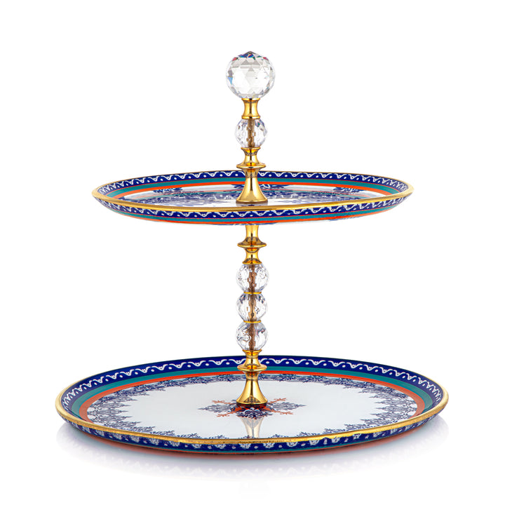 Almarjan 2 Tier Etnik Collection Glass Sweet Stand - 87013