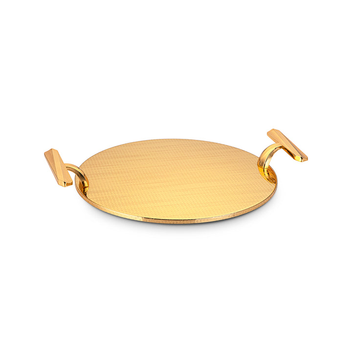 Almarjan 28 CM Round Serving Tray Gold HT210723