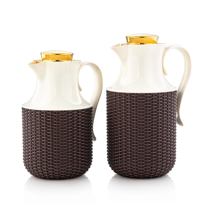 Almarjan 2 Pieces Vacuum Flask Set - JT19-060/100 DBR/G