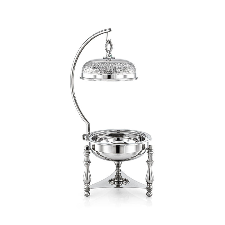 Almarjan 4 Liter Brass Chafing Dish Silver - MD-2919B