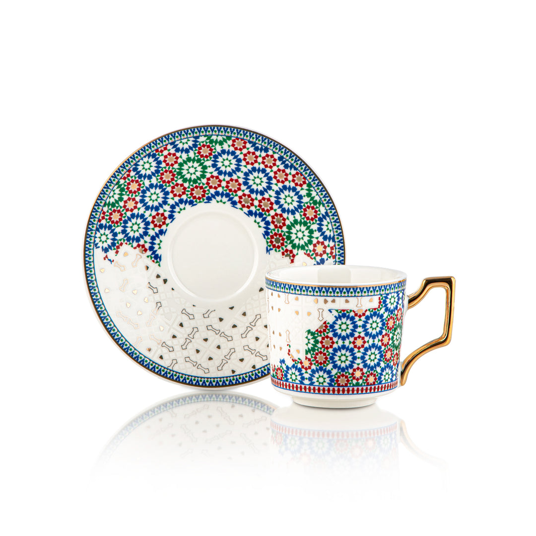 Almarjan 6 pièces Collection Fonon Tasse à café turque et soucoupe - 4955