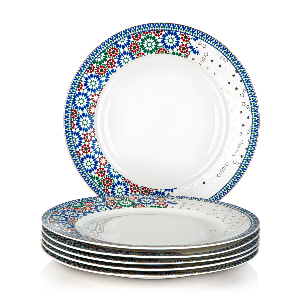 Almarjan 6 Pièces Collection Fonon Assiette Plate 10,5 Pouces - 4955