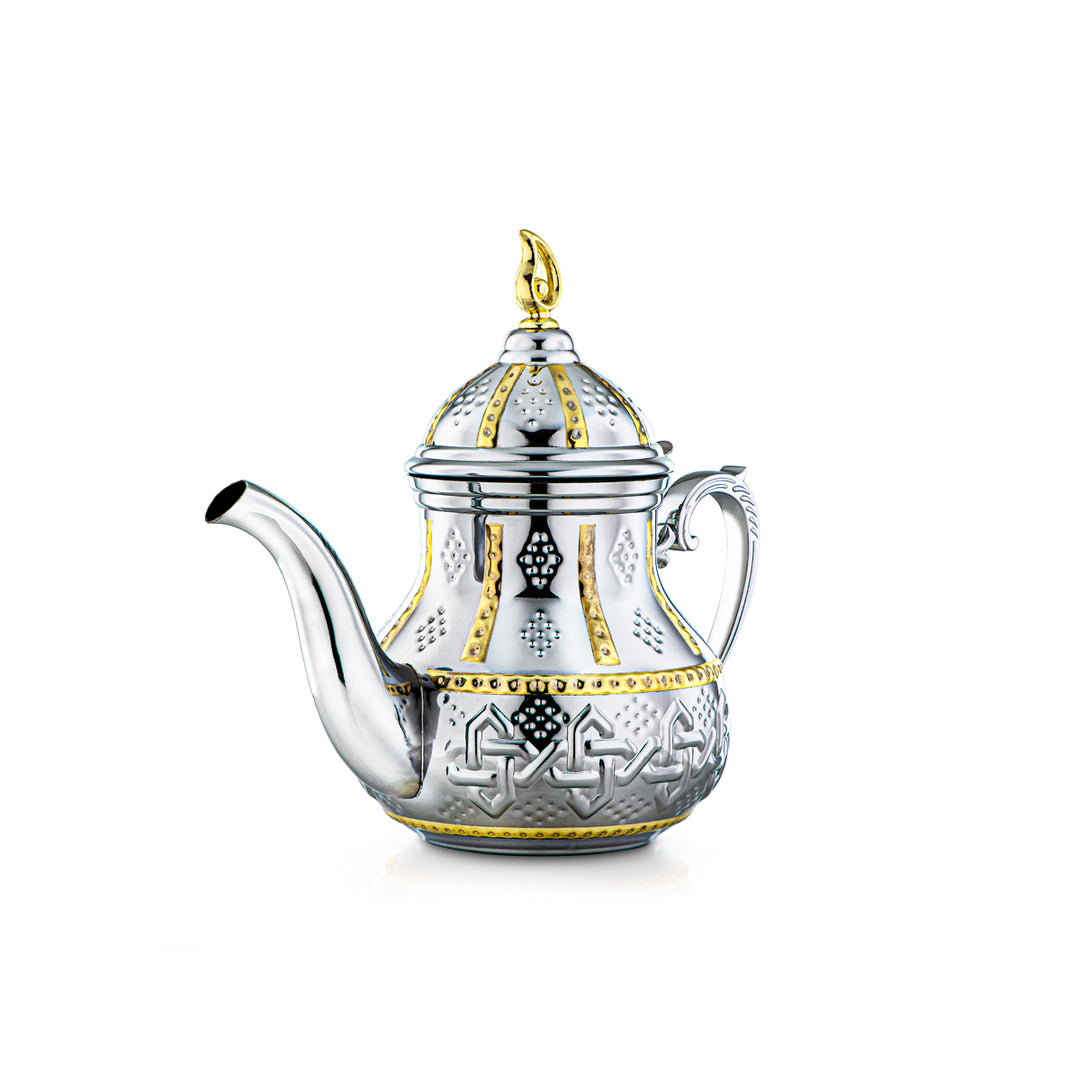 Almarjan 1,2 litre Sahara Collection théière en acier inoxydable argent et or - STS0010997