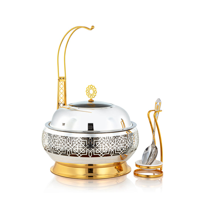 Almarjan Chafing Dish 4 litres avec cuillère argent et or - STS0012927