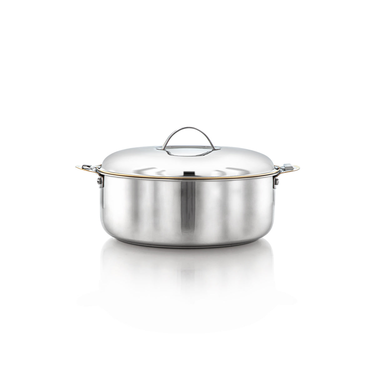 Almarjan 2500 ML Classic Collection Stainless Steel Hot Pot Silver & Gold - H23PG1