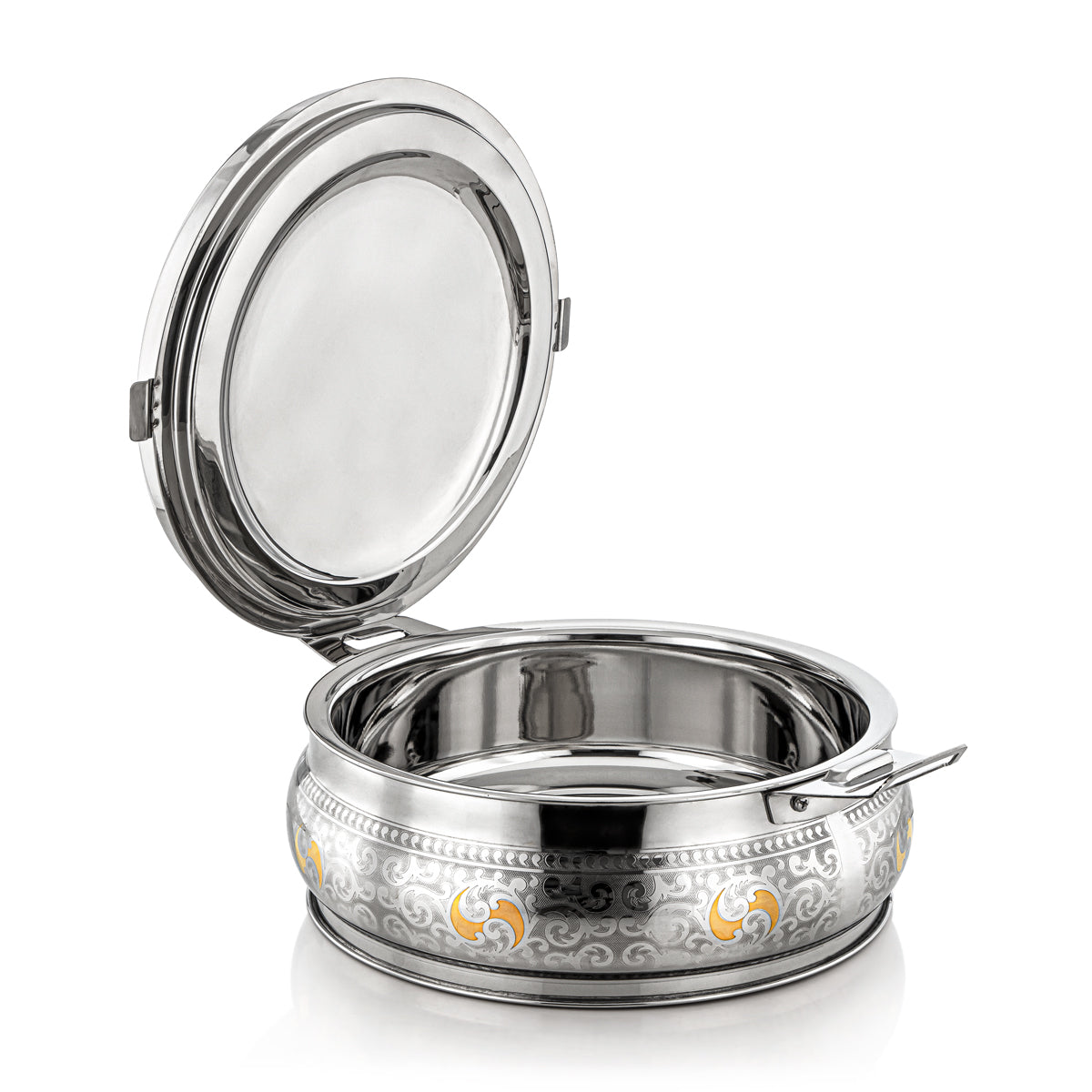 Almarjan 3 Pieces Maha Collection Stainless Steel Hot Pot Silver & Gold - H23EPG15HG