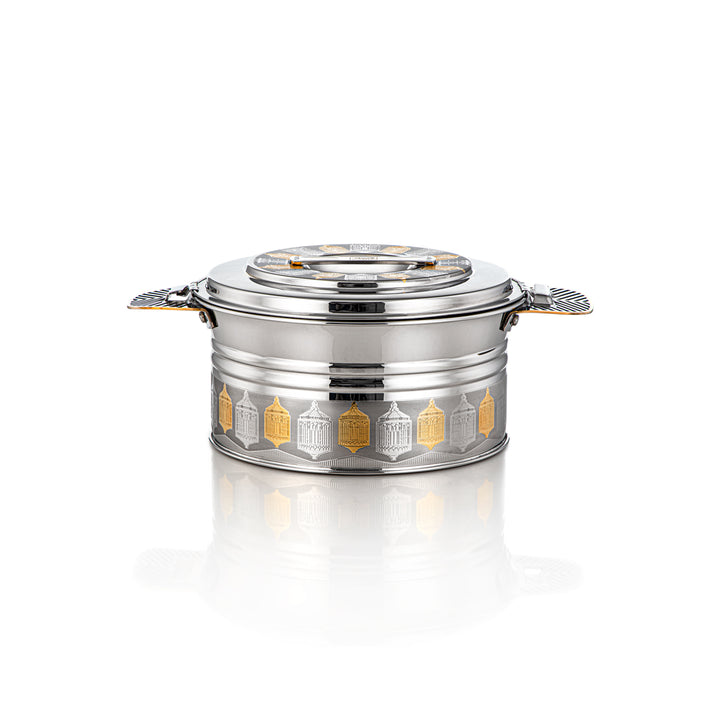 Almarjan 3000 ML Shaharzad Collection Stainless Steel Hot Pot Silver & Gold - H23EPG20HG