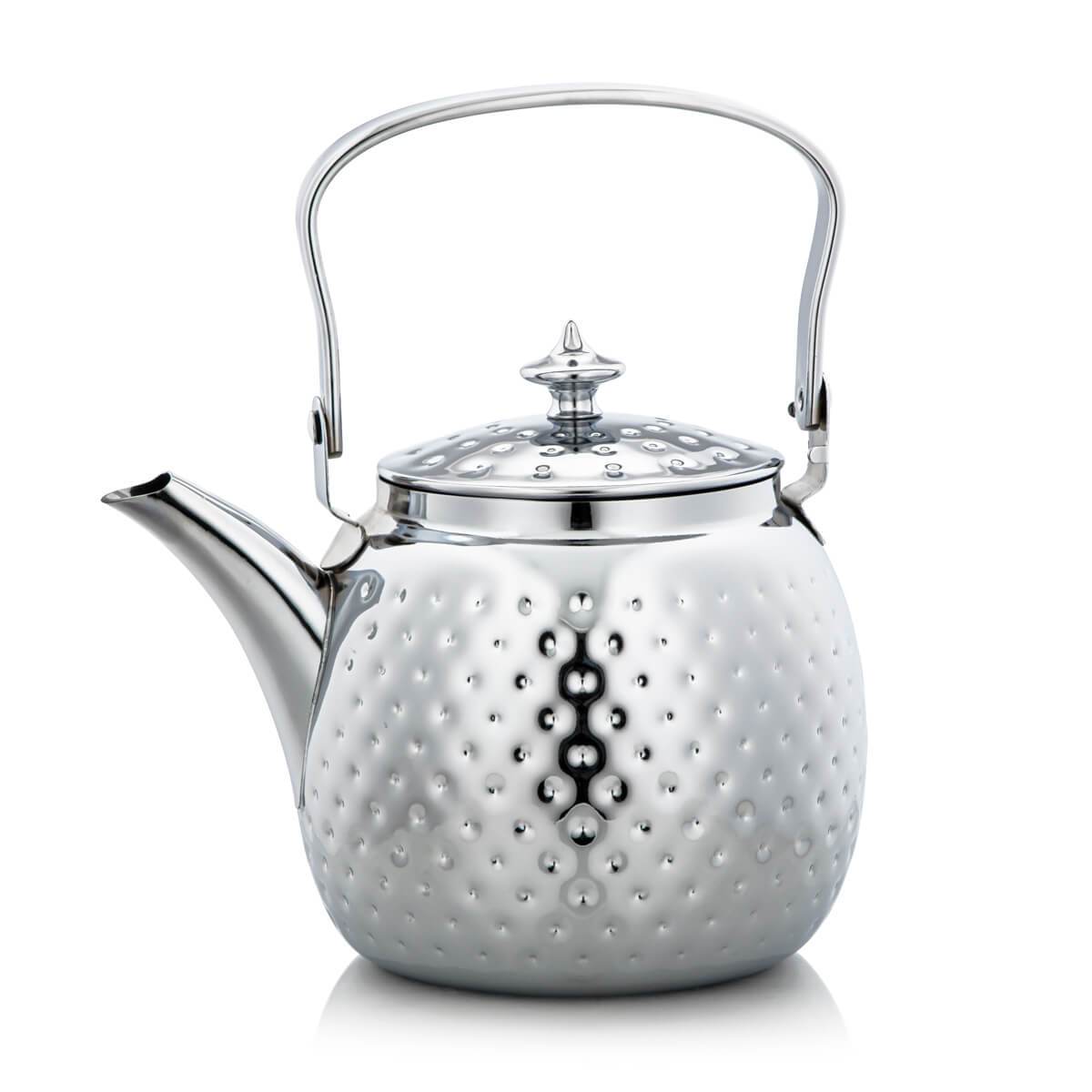 Almarjan 1.5 Liter Stainless Steel Hammered Tea Kettle Silver - STS0010619